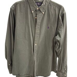 Ralph Lauren Green Casual Button Down Shirt with Relaxed Fit